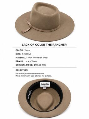 Lack of Color Wide-Brim Rancher Hat - Taupe